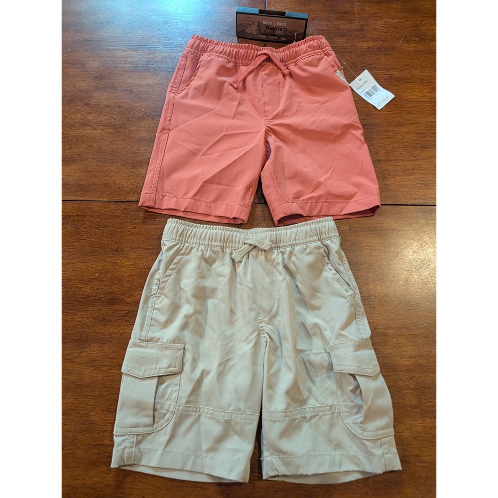 Weatherproof Vintage Boys 2 Pair Shorts Set Khaki Red Size 4T WK515SH152 NEW